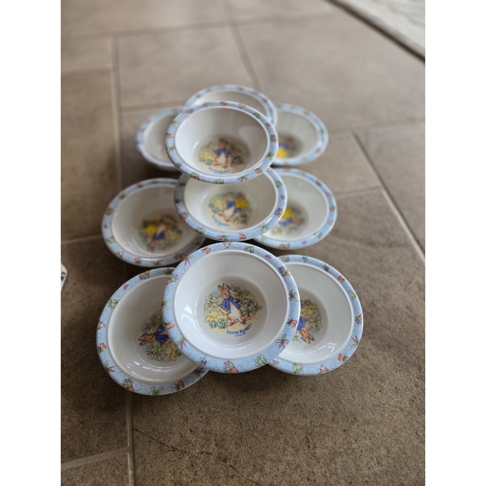 10 EDEN Melamine PETER RABBIT Soup Cereal Children's Bowls EUC Beatrix Potter